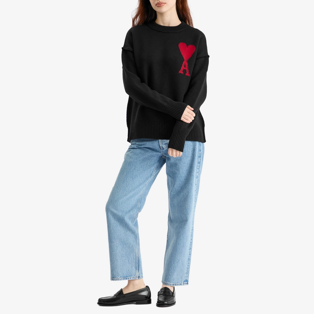 AMI Paris AMI ADC Large Crew Knit Sweater Black